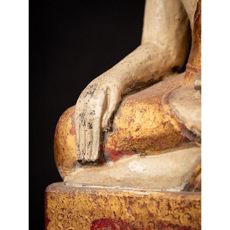 Antique Wooden Thai Lanna Buddha from Thailand For Sale 15