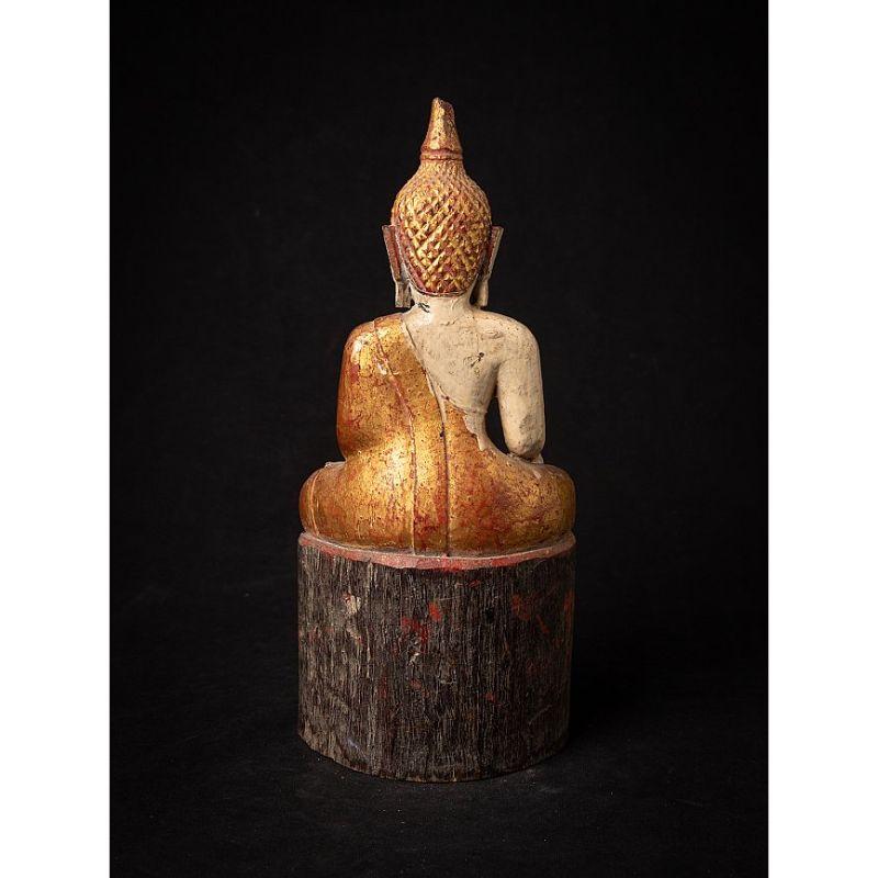 19th Century Antique Wooden Thai Lanna Buddha from Thailand For Sale