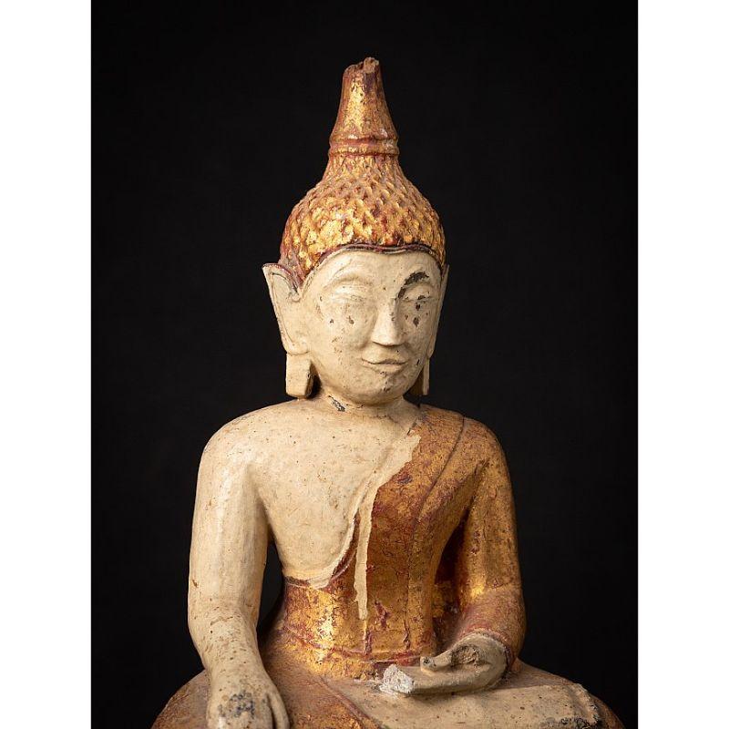 Antique Wooden Thai Lanna Buddha from Thailand For Sale 3