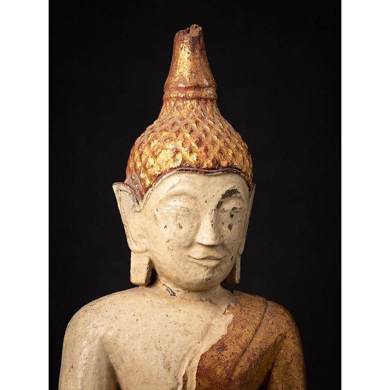 Antique Wooden Thai Lanna Buddha from Thailand For Sale 4