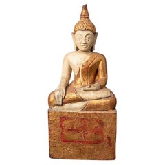 Antique Wooden Thai Lanna Buddha from Thailand
