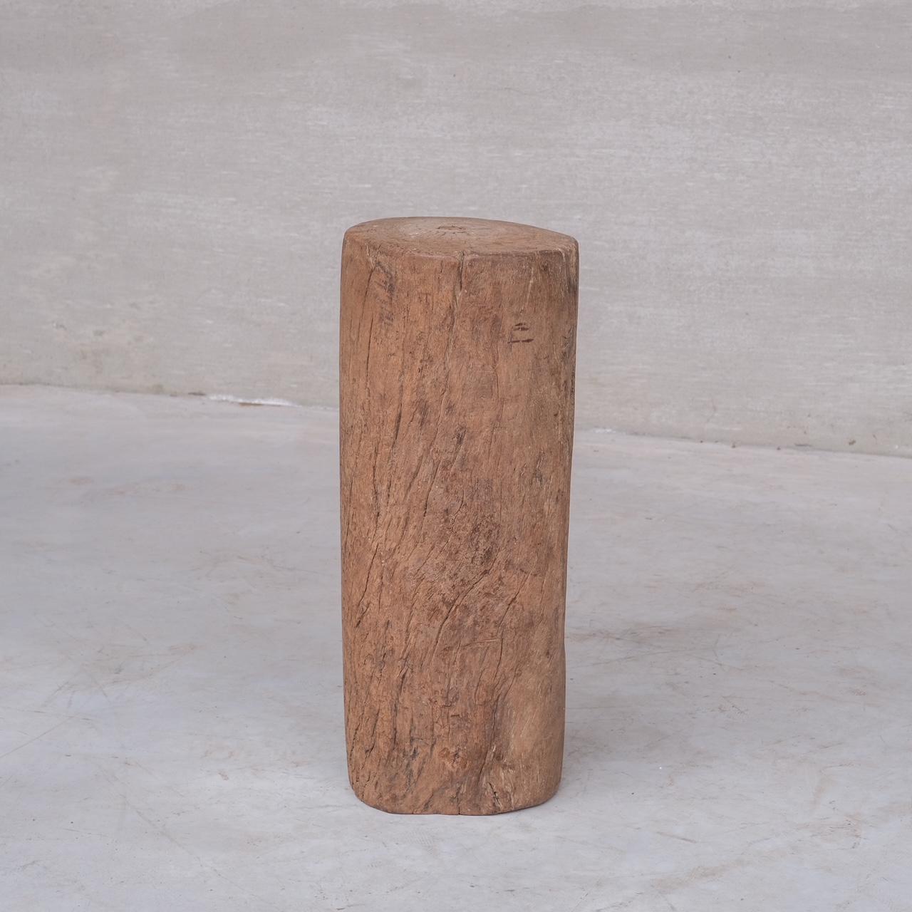 Early 20th Century Antique Wooden Tree Trunk Pedestal For Sale