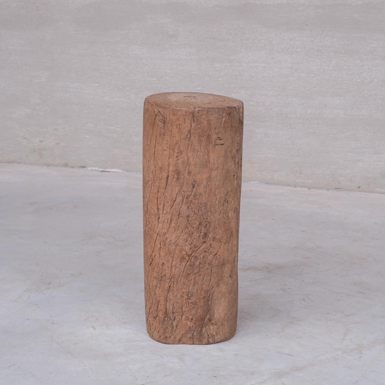 Antique Wooden Tree Trunk Pedestal For Sale 1