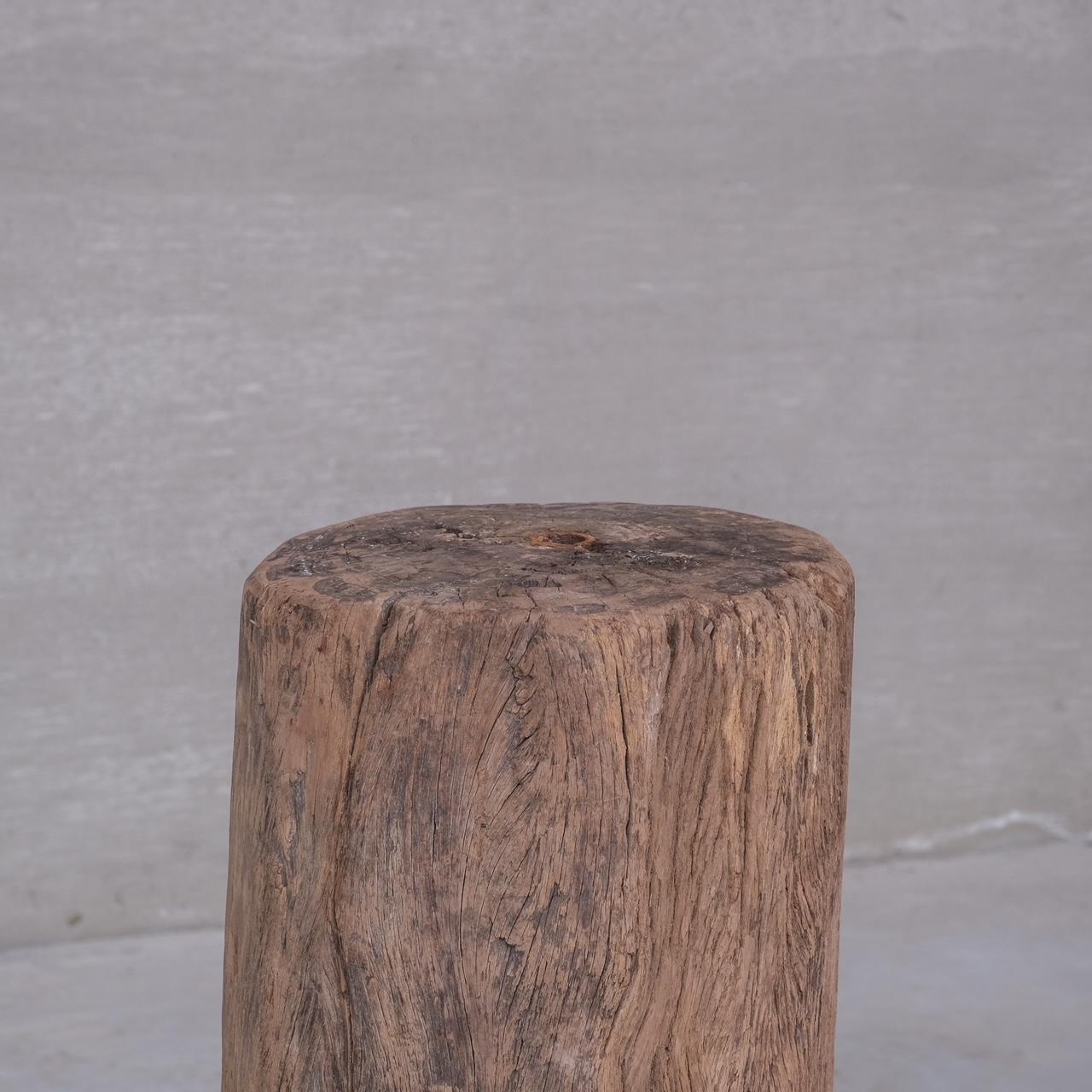 Antique Wooden Tree Trunk Pedestal or Display Stand In Good Condition For Sale In London, GB