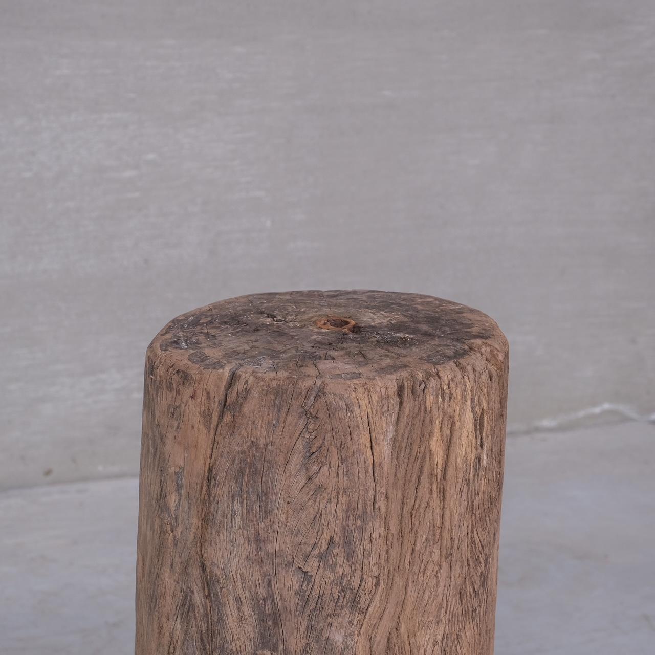 Early 20th Century Antique Wooden Tree Trunk Pedestal or Display Stand For Sale