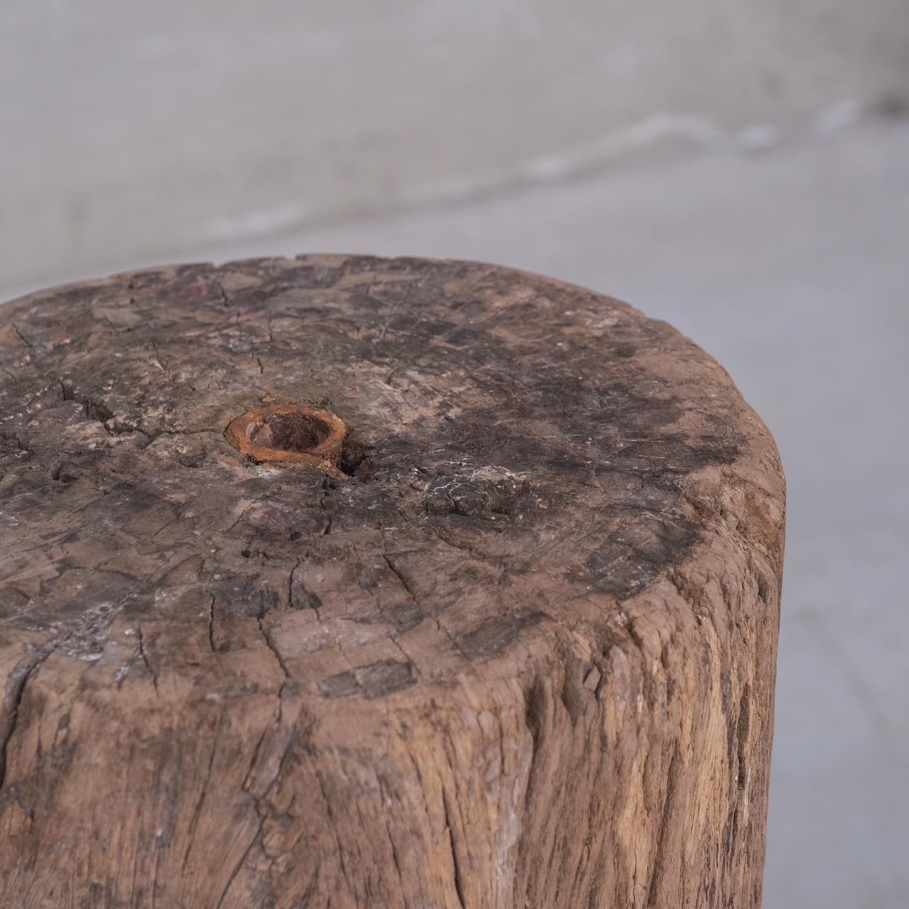 Antique Wooden Tree Trunk Pedestal or Display Stand For Sale 2