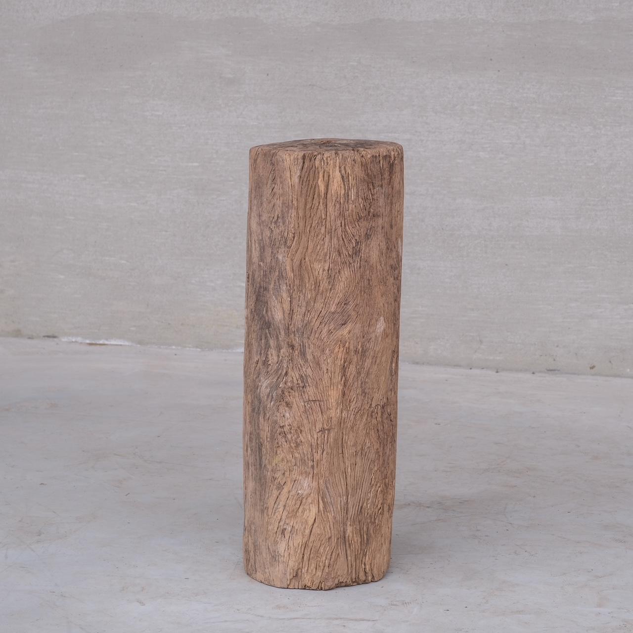 Antique Wooden Tree Trunk Pedestal or Display Stand For Sale 3