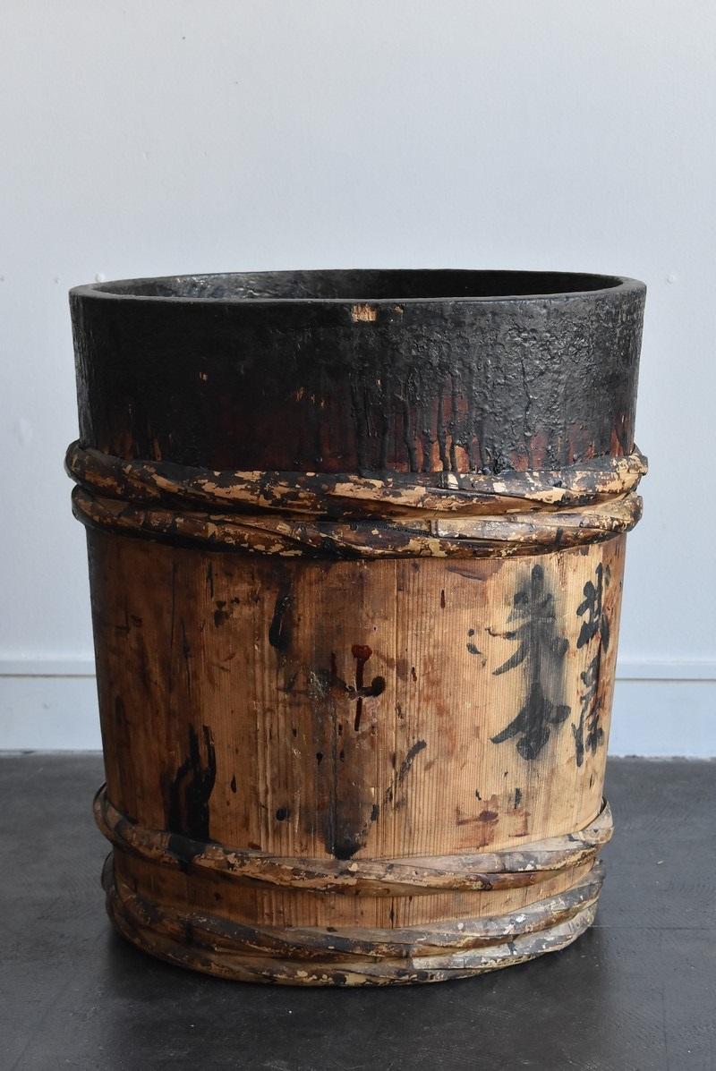 Hand-Crafted Antique Wooden Tub Used by Japanese Lacquer Craftsmen / Planter /Flowerpot