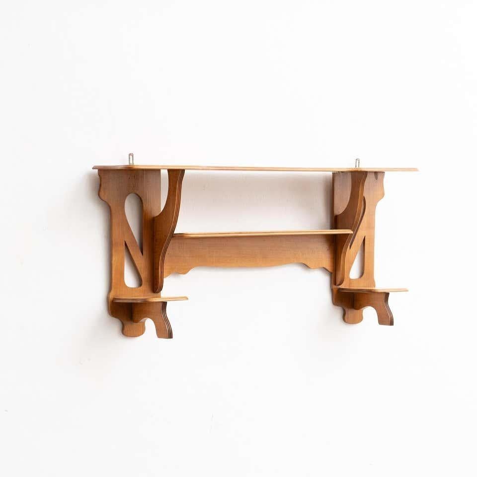 Antiguo armario de pared de madera Estantería de estilo modernista, hacia 1940 Moderno de mediados de siglo en venta