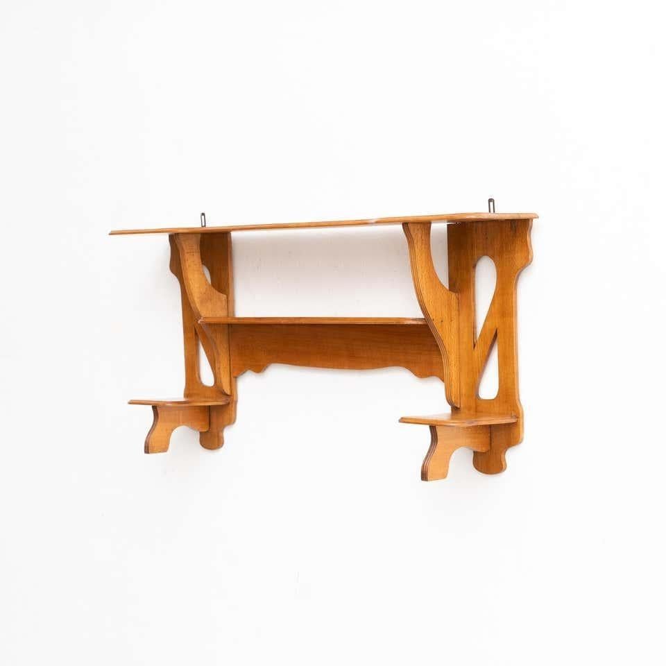Antiguo armario de pared de madera Estantería de estilo modernista, hacia 1940 Francés en venta