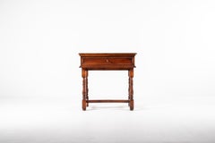 Antique Wooden Writing Desk with Fold-Down Front