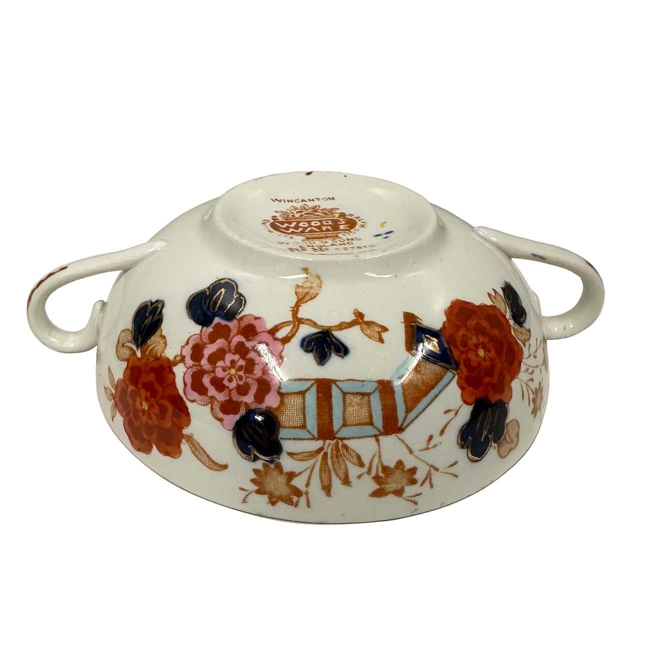 Antiguo juego de sopera y plato llano azul y óxido de Woods Ware Wincanton en venta 2