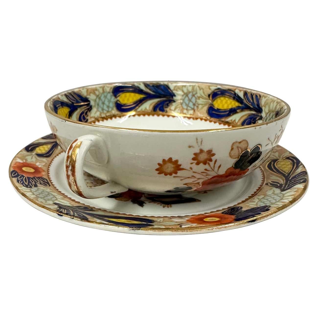 Antiguo juego de sopera y plato llano azul y óxido de Woods Ware Wincanton Británico en venta