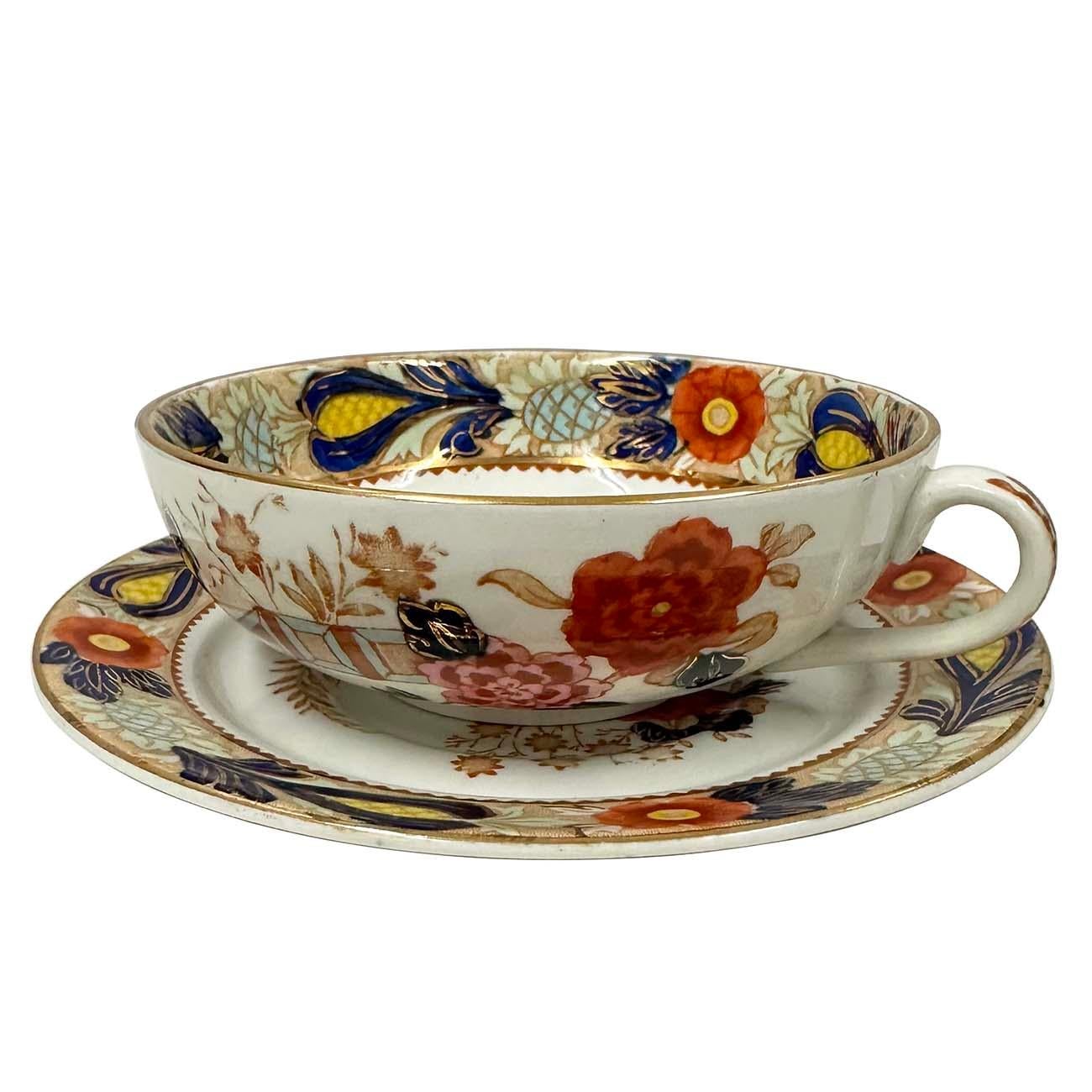 Antiguo juego de sopera y plato llano azul y óxido de Woods Ware Wincanton Pintado a mano en venta