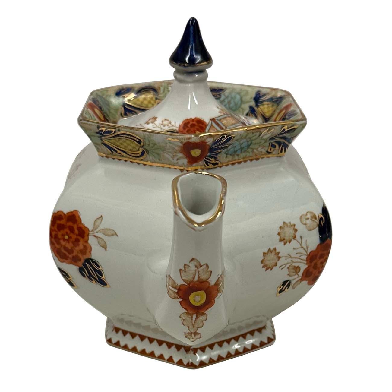 Antigua tetera de porcelana pintada a mano Woods Ware Wincanton Victoriano en venta