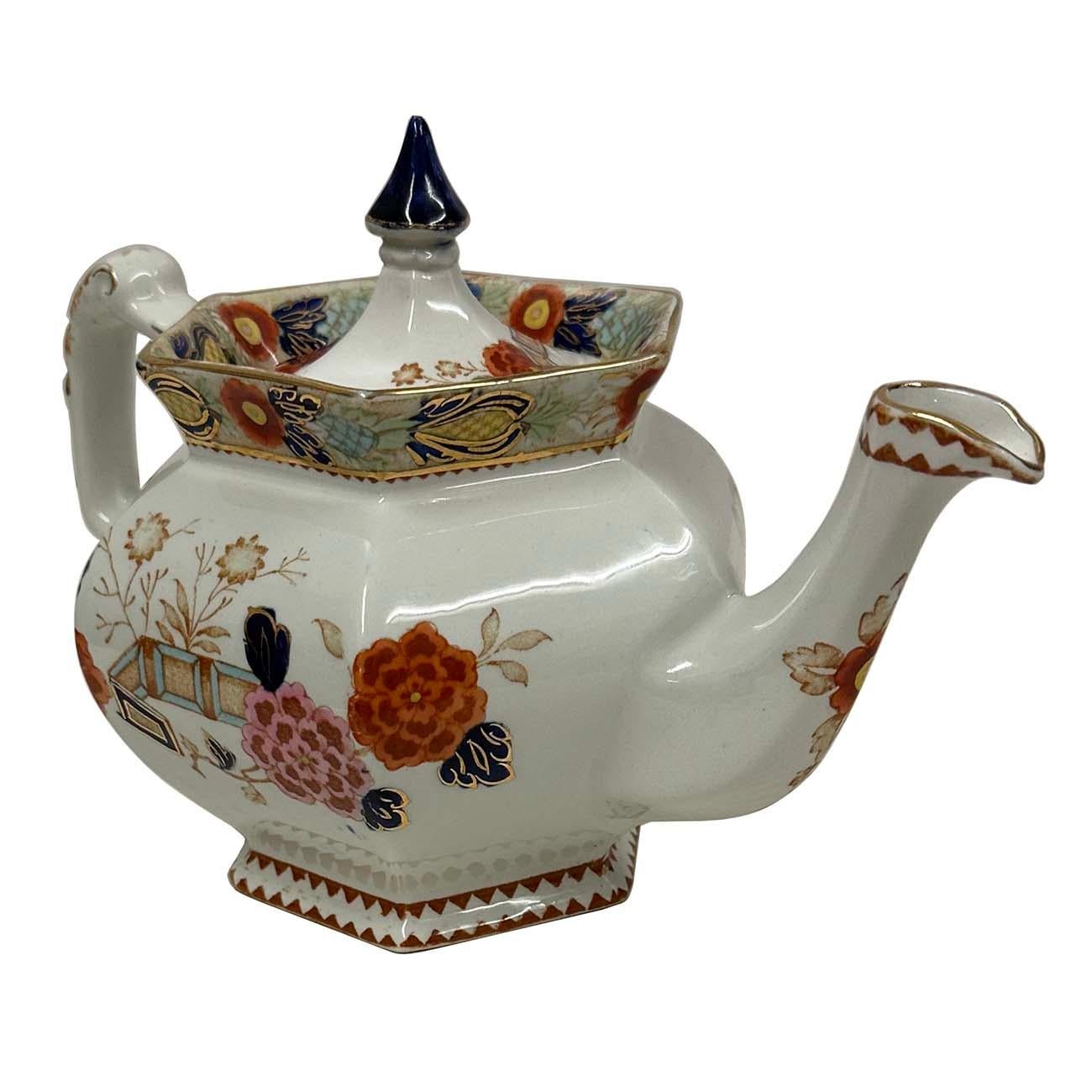Antigua tetera de porcelana pintada a mano Woods Ware Wincanton Británico en venta