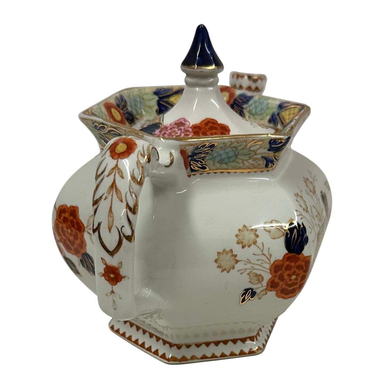 Antigua tetera de porcelana pintada a mano Woods Ware Wincanton en Bueno estado para la venta en Pomona, CA