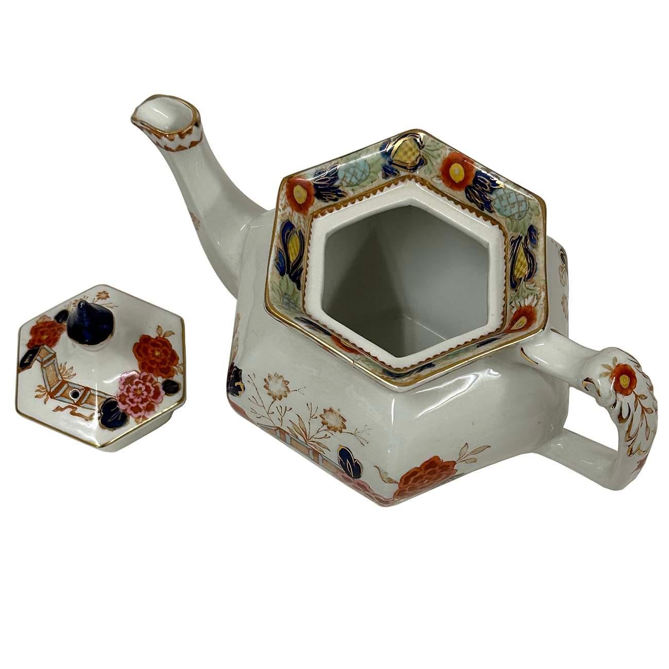 Antigua tetera de porcelana pintada a mano Woods Ware Wincanton Porcelana en venta