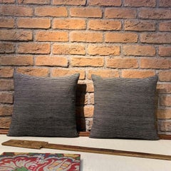 Antique Wool and Silk Pillow Covers (Pair)