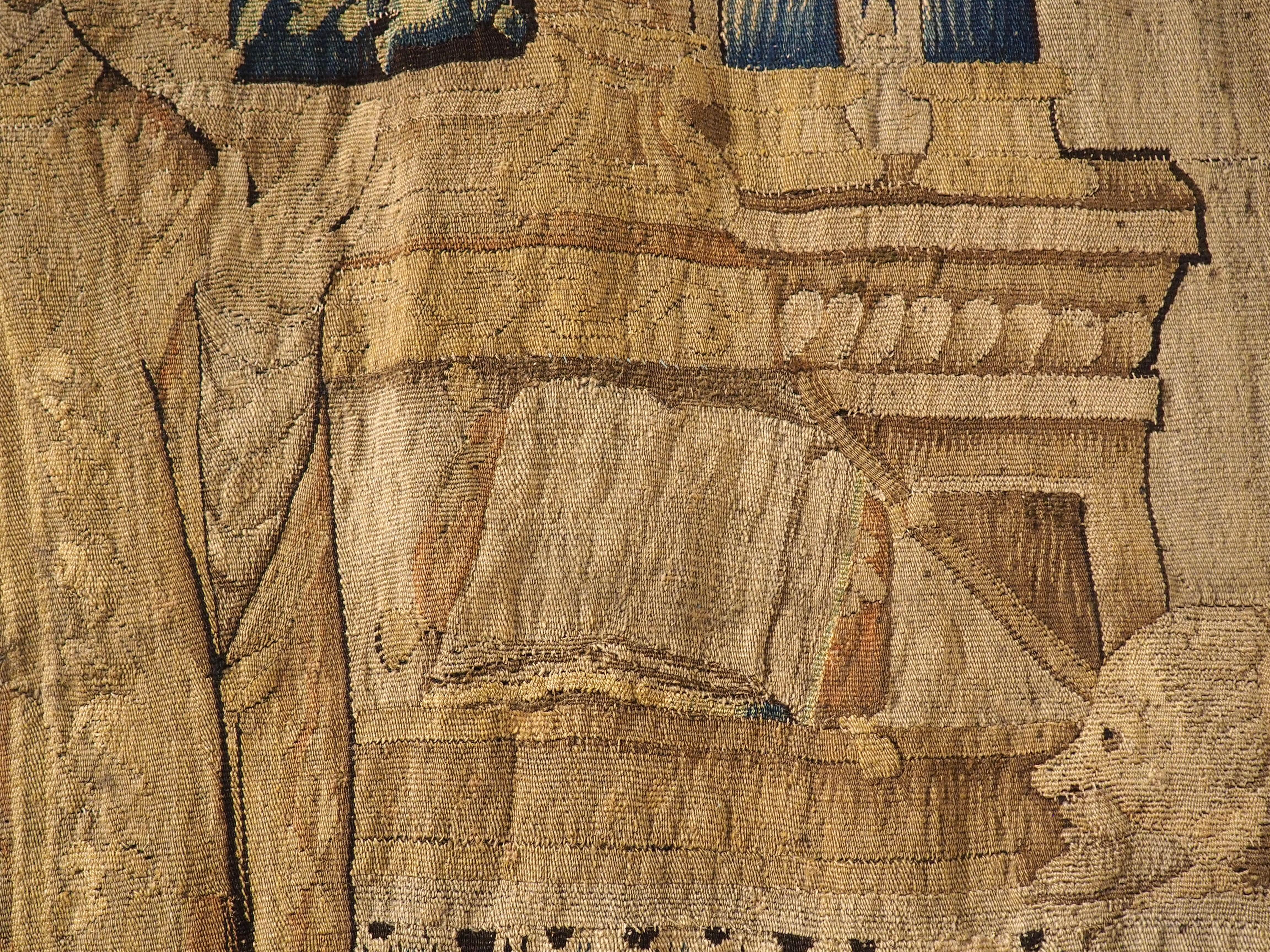 Antiker Wandteppich aus Wolle und Seide aus Brüssel, um 1650 im Angebot 4