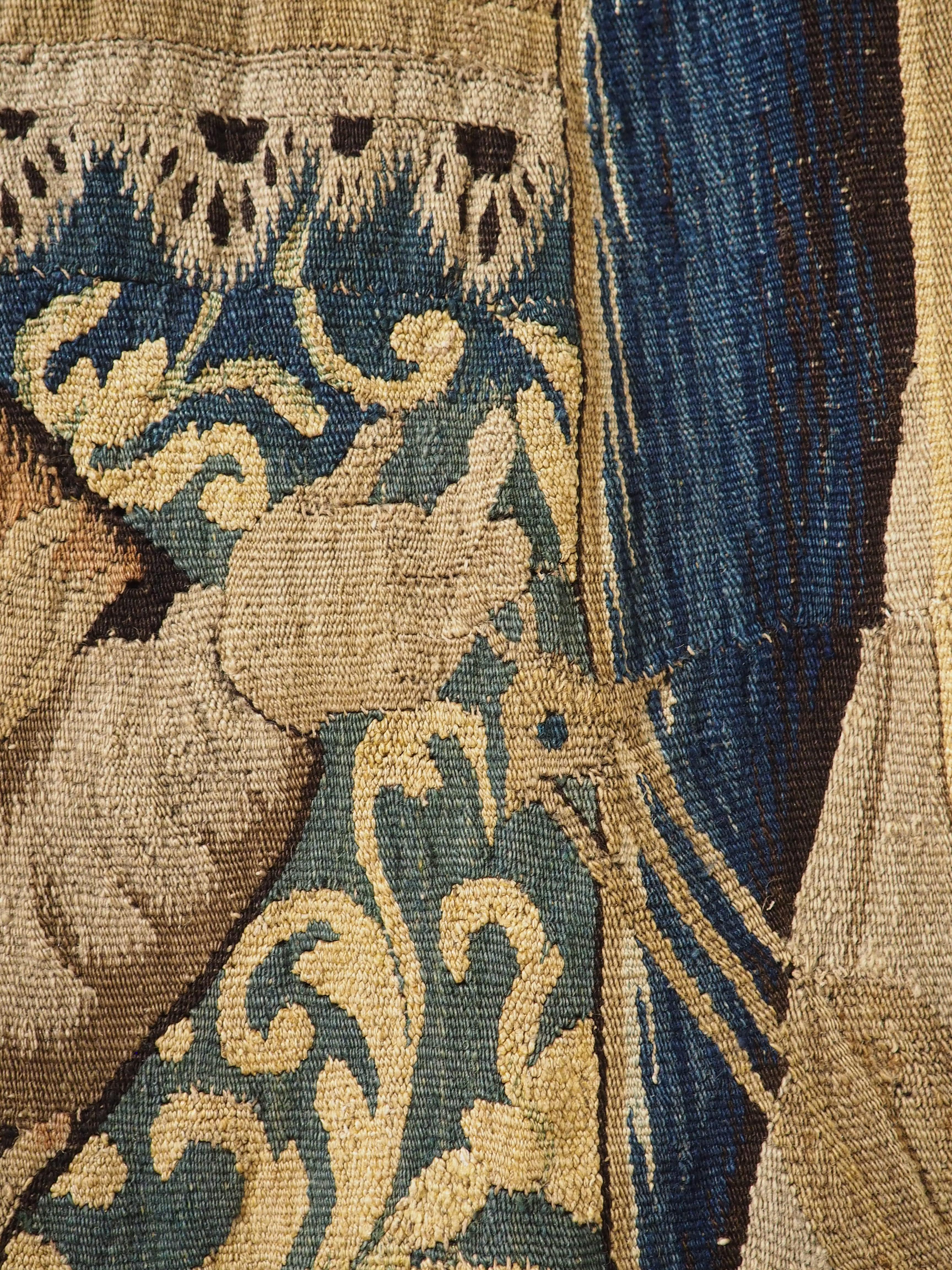 Antiker Wandteppich aus Wolle und Seide aus Brüssel, um 1650 im Angebot 6