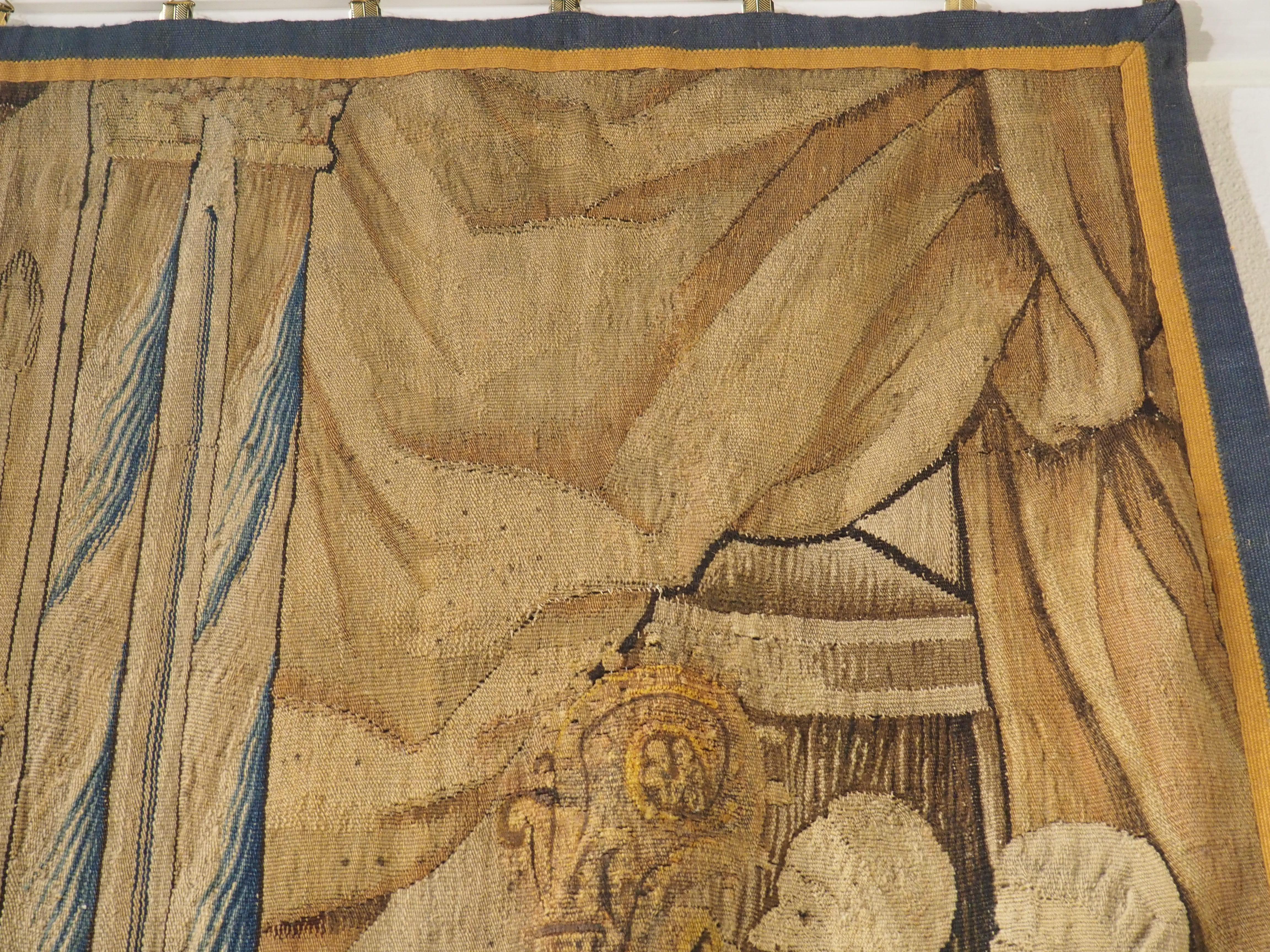 Textile Antique Wool and Silk Tapestry from Brussels, Circa 1650 For Sale