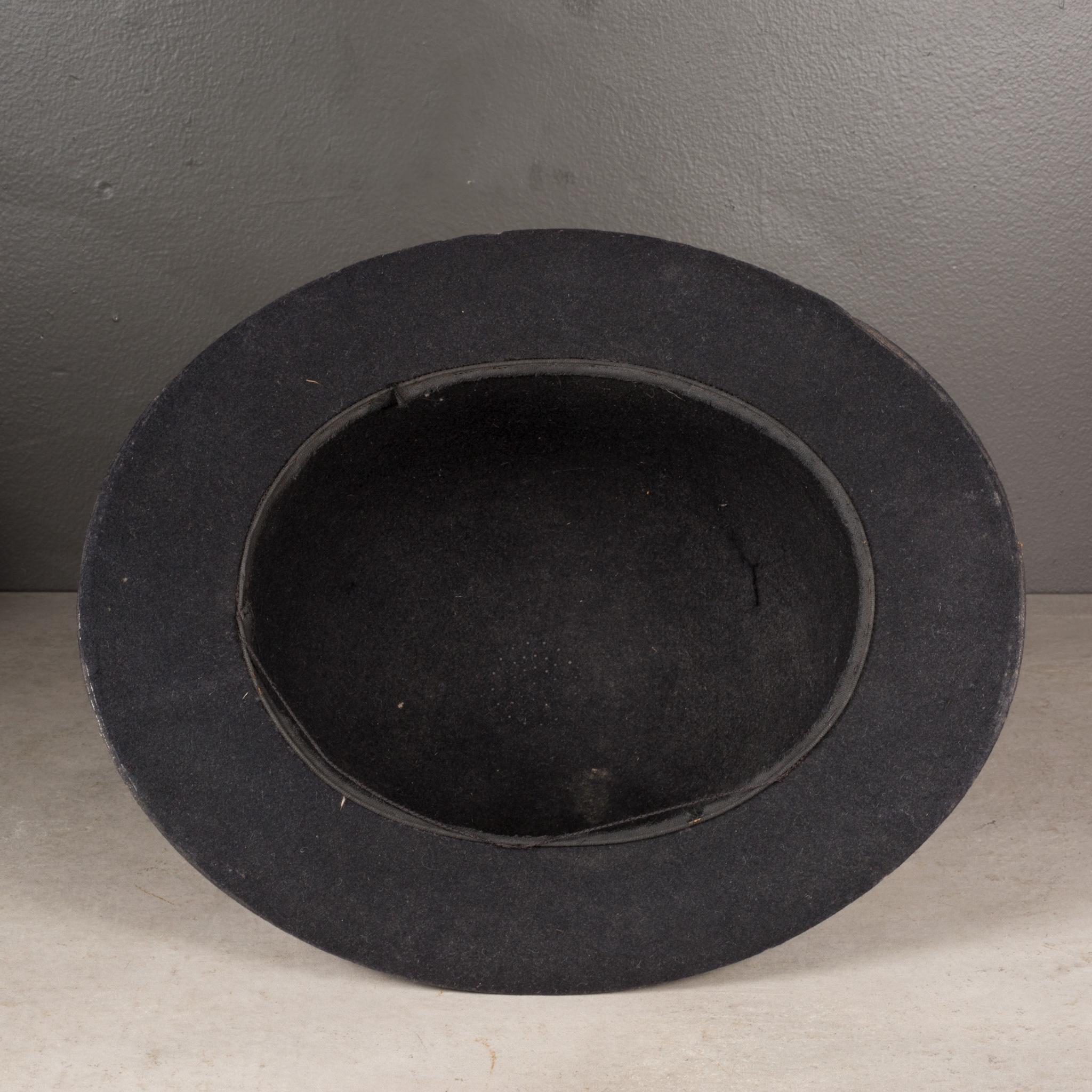 Late Victorian Antique Wool Bowler Hat c.1920-1940  (FREE SHIPPING) For Sale