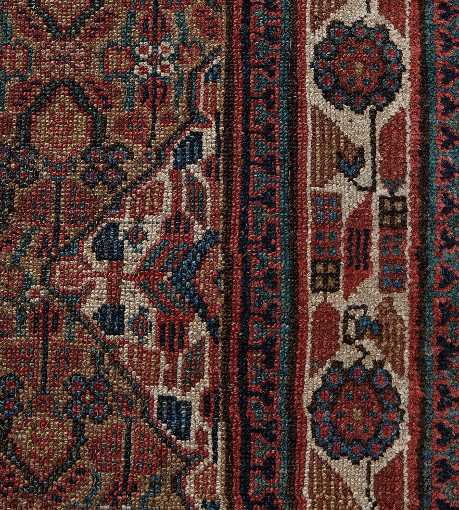 Antik Wolle Kamel-braun Floral Persisch Serab Läufer im Angebot 4