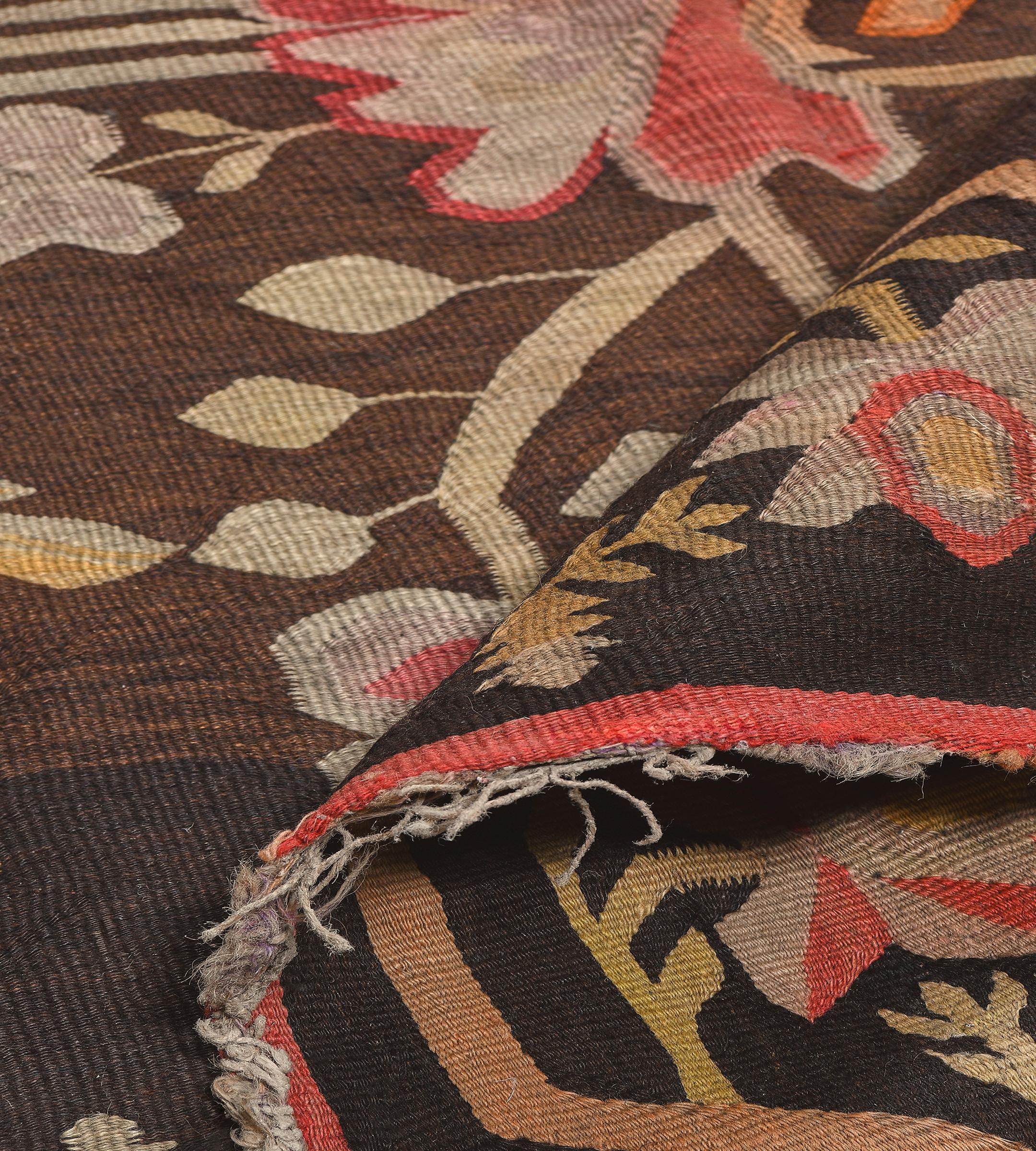 Antique Wool Floral Bessarabian Rug from Romania For Sale 4