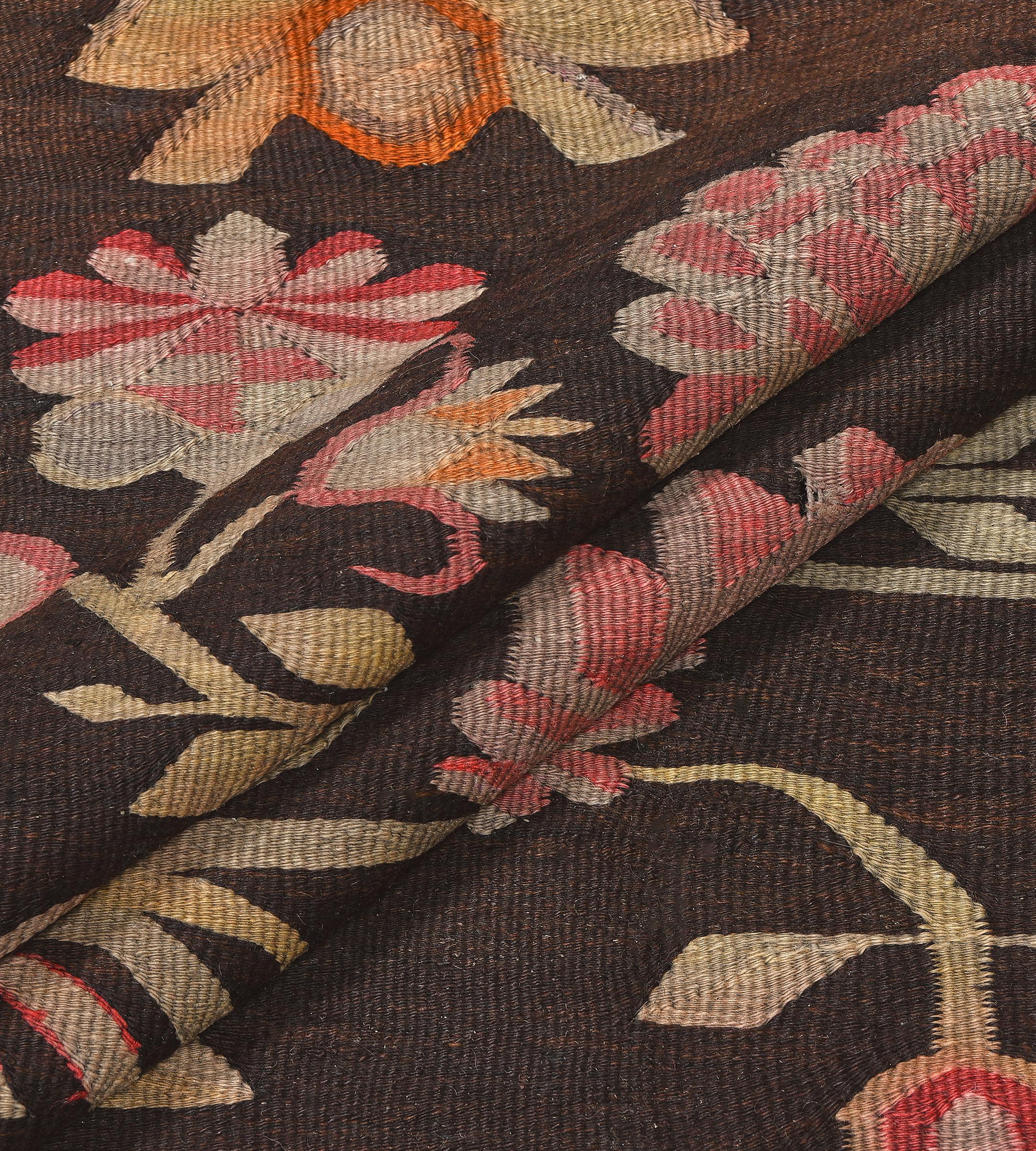 Antique Wool Floral Bessarabian Rug from Romania For Sale 3