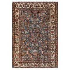 Antique Wool Floral Persian Malayer Rug