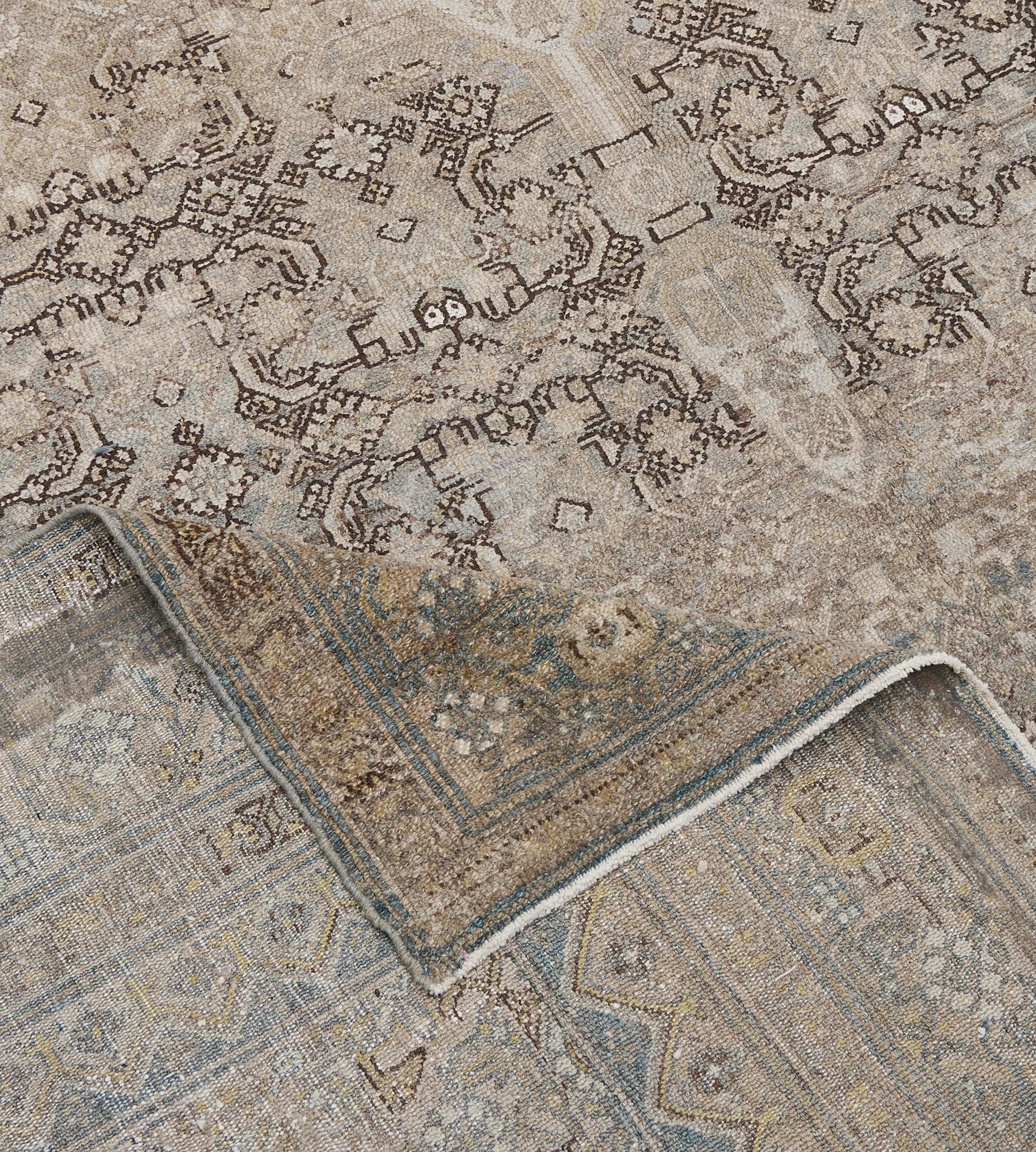 Antique Wool Hand-Knotted Persian Serab Runner Large Size - 8'x23' For Sale 7