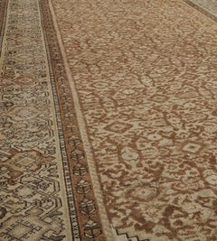 Antique Handwoven Persian Malayer Rug, Wool, Late 19th Century, Iran