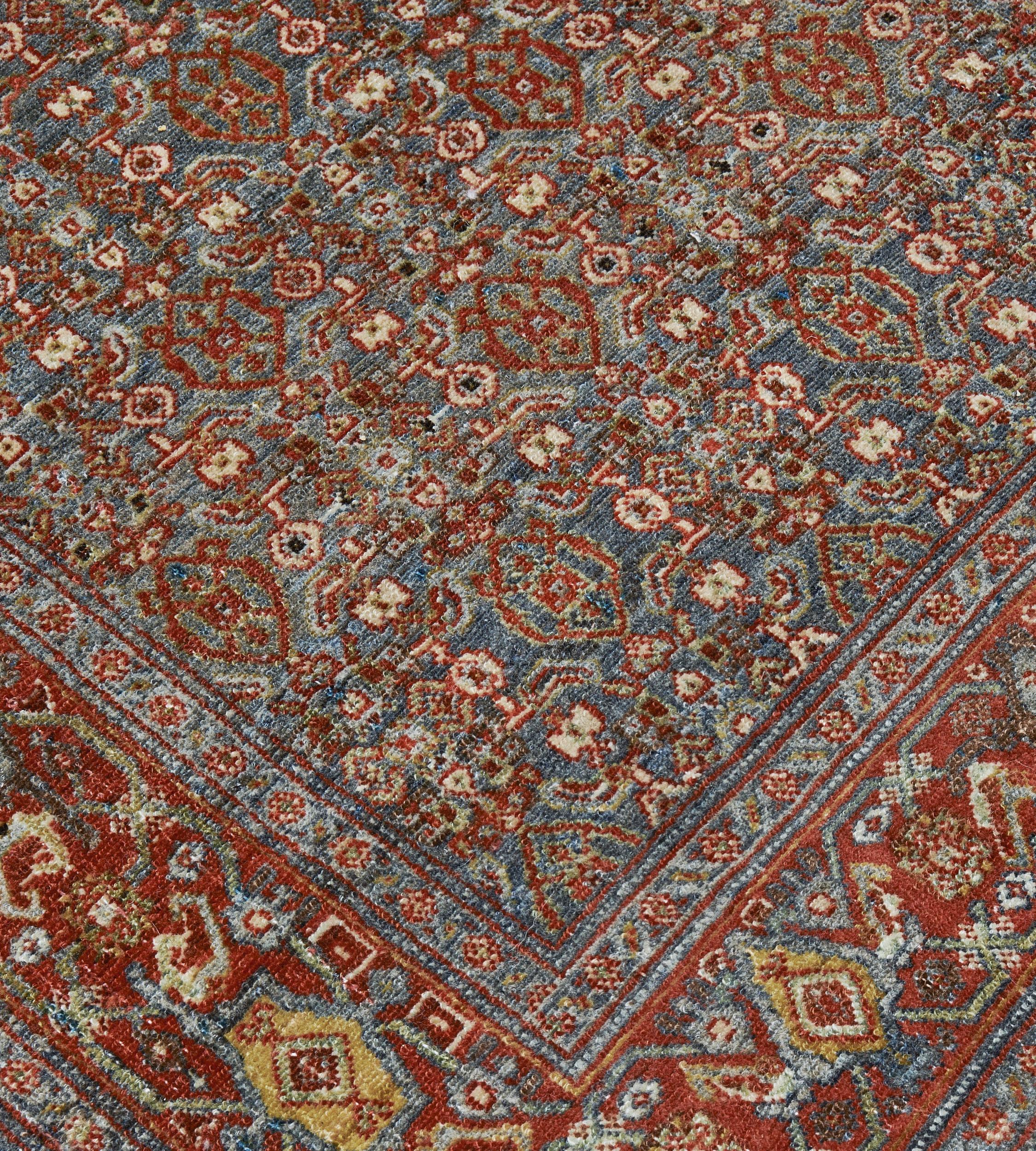 Persian Antique Wool Herati-Pattern Senah Runner For Sale