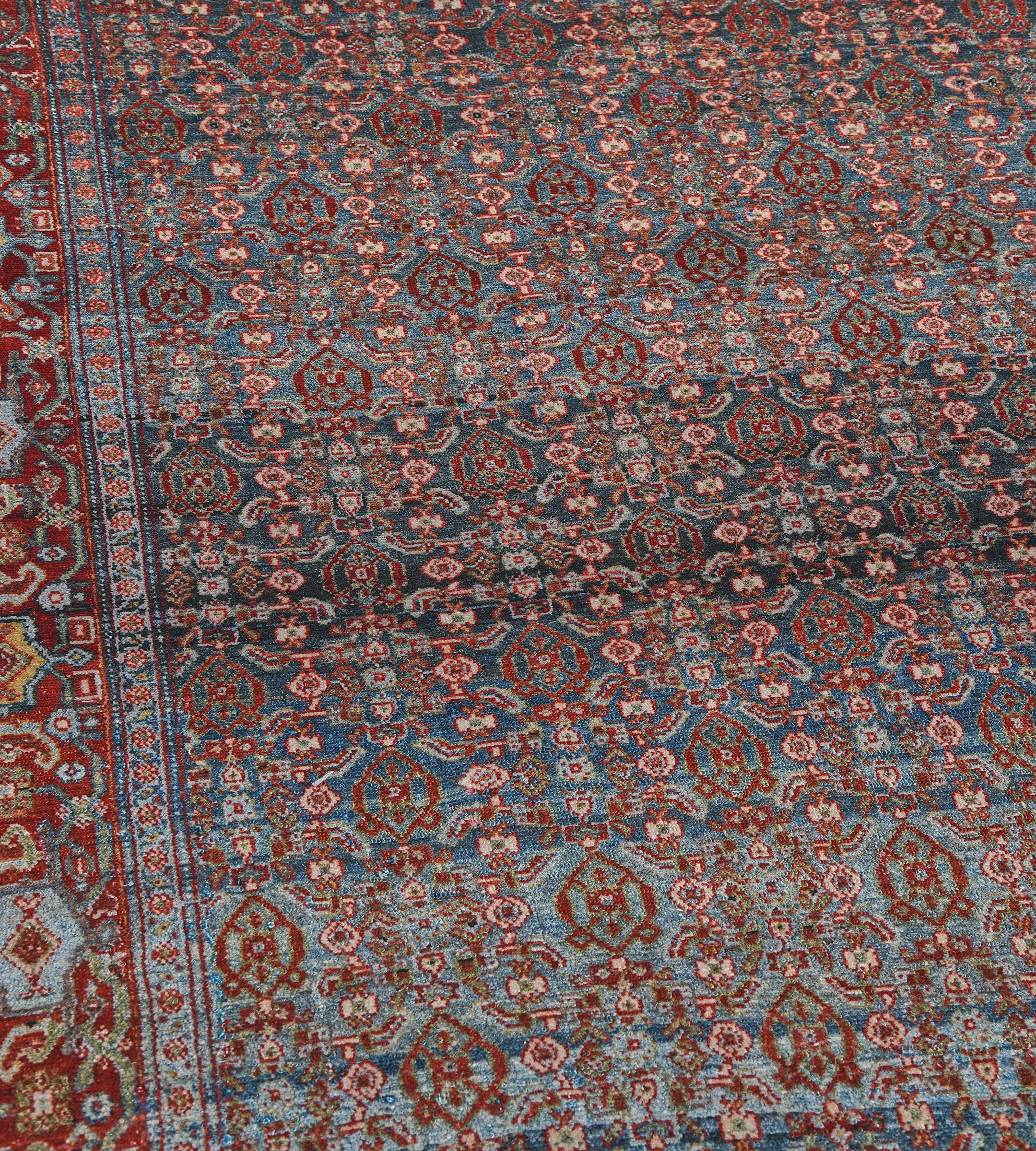 XIXe siècle Chemin de table Senah en laine ancienne à motif Herati en vente