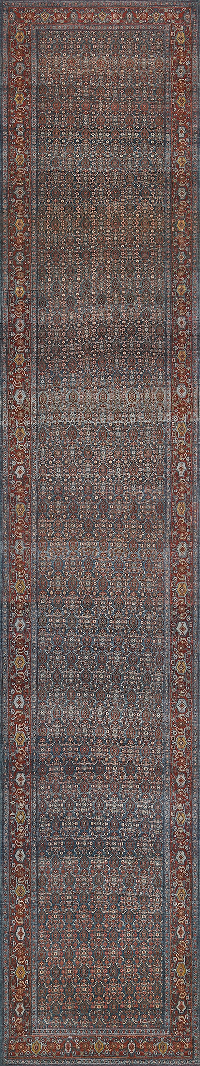Chemin de table Senah en laine ancienne à motif Herati en vente