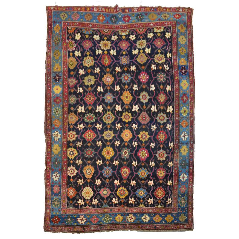 Hand-Knotted Antique Wool Karabagh Rug. Caucasian Design circa 1830. 3.30 x 2.20 m. For Sale
