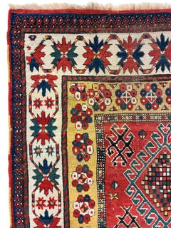 Antique Wool Kazak Runner, Late 19th Century
