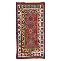 Antique Wool Kazak Runner, Late 19th Century