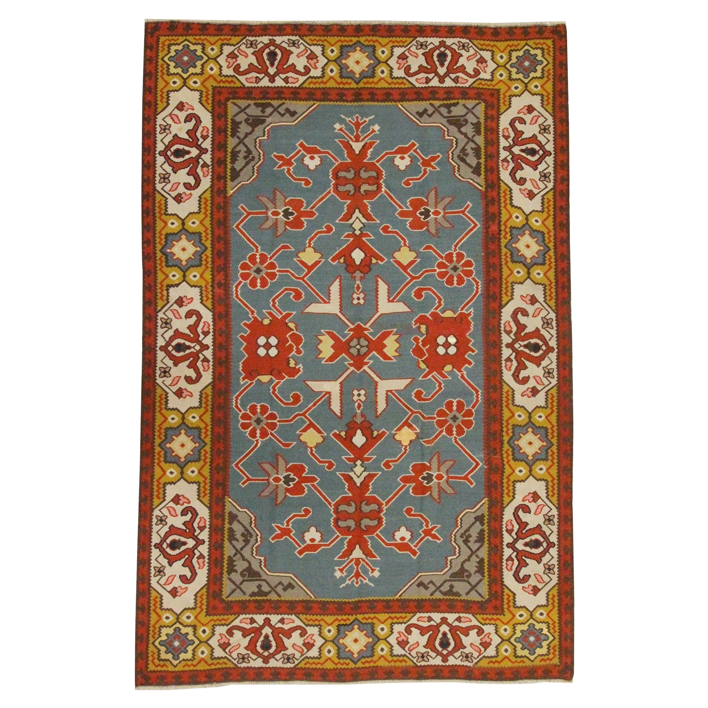 Antiker handgefertigter türkischer Teppich aus Wolle, Kelim, Stammeskunst, Anatolischer Pirot