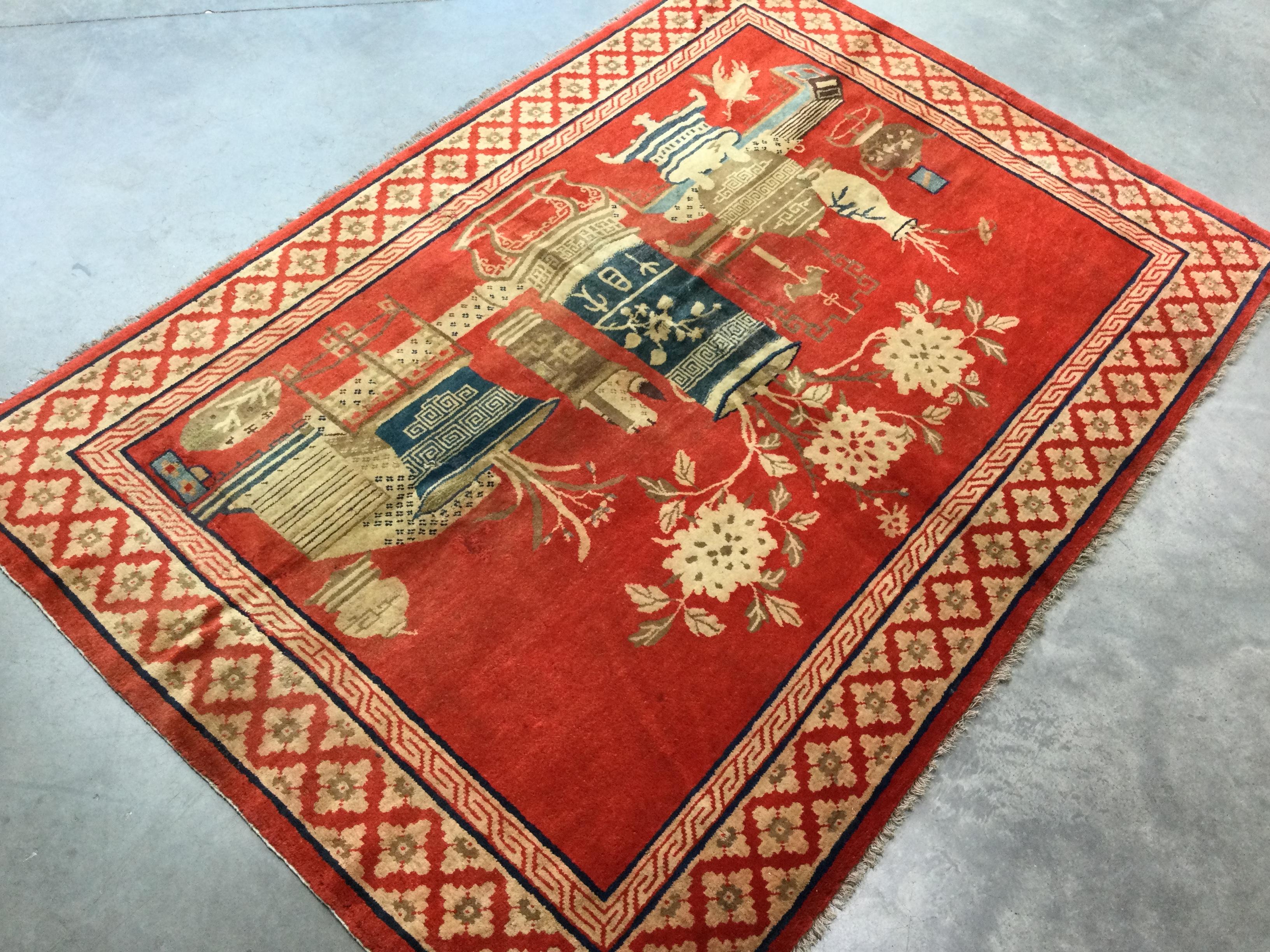Hand-Knotted Antique Wool Rug. 1.90 x 1.30 m. For Sale