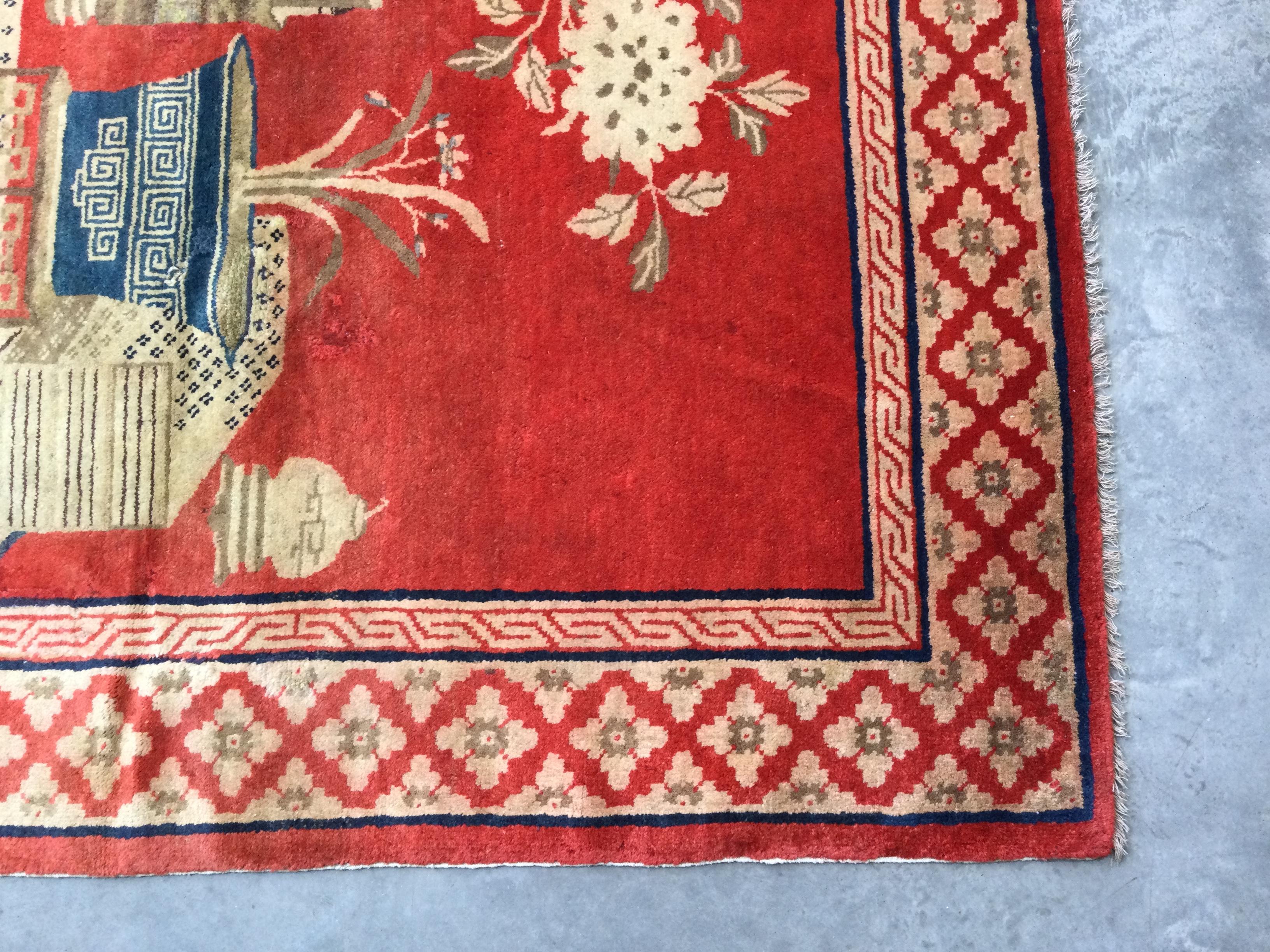 Antique Wool Rug. 1.90 x 1.30 m. In Excellent Condition For Sale In MADRID, ES