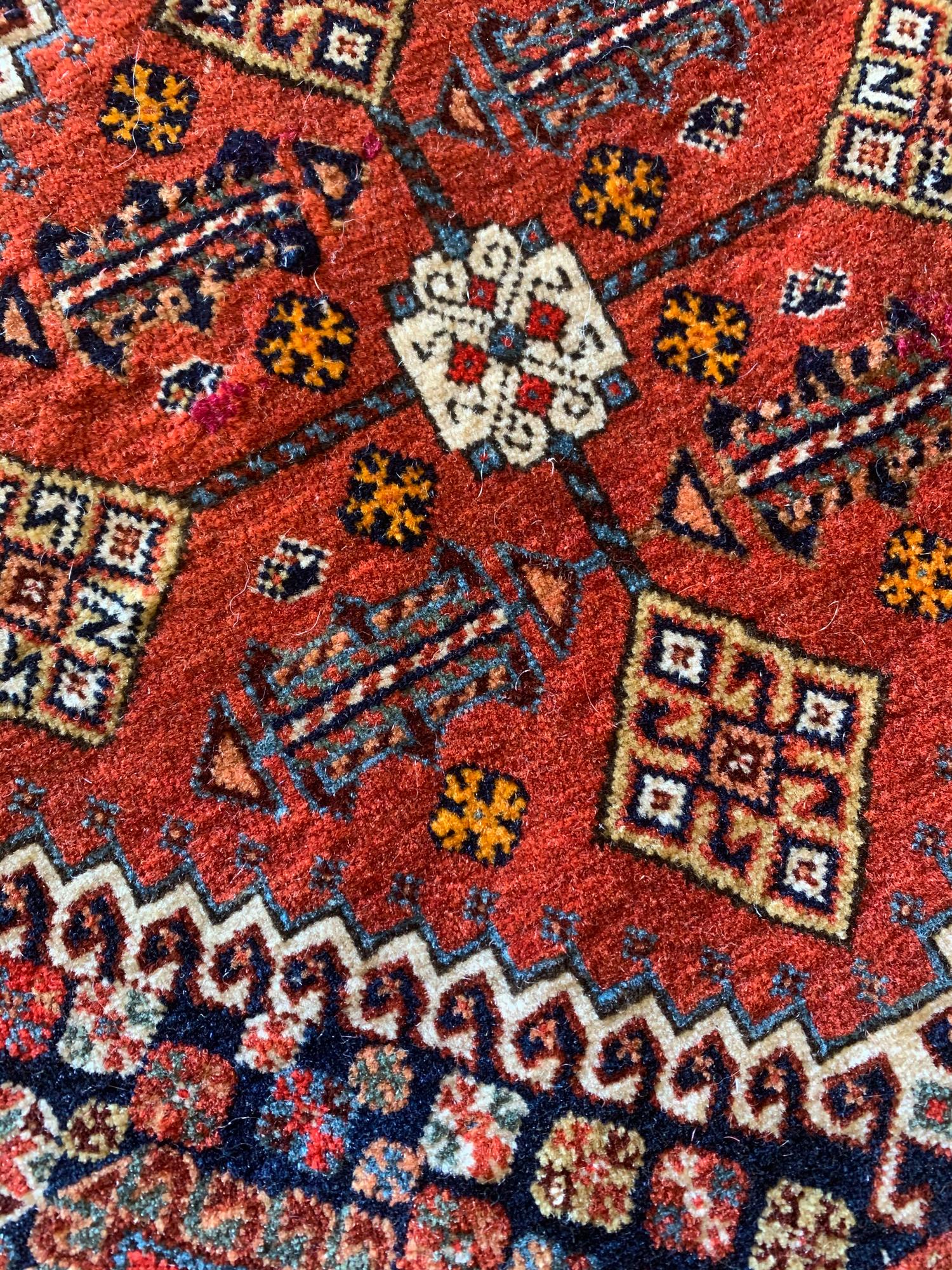 Late 19th Century Antique Wool Saddle Bag Face, Khorjin Rug Caucasian Azerbaijan Carpet For Sale