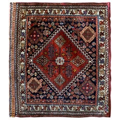 Antique Wool Saddle Bag Face, Khorjin Rug Caucasian Azerbaijan Carpet