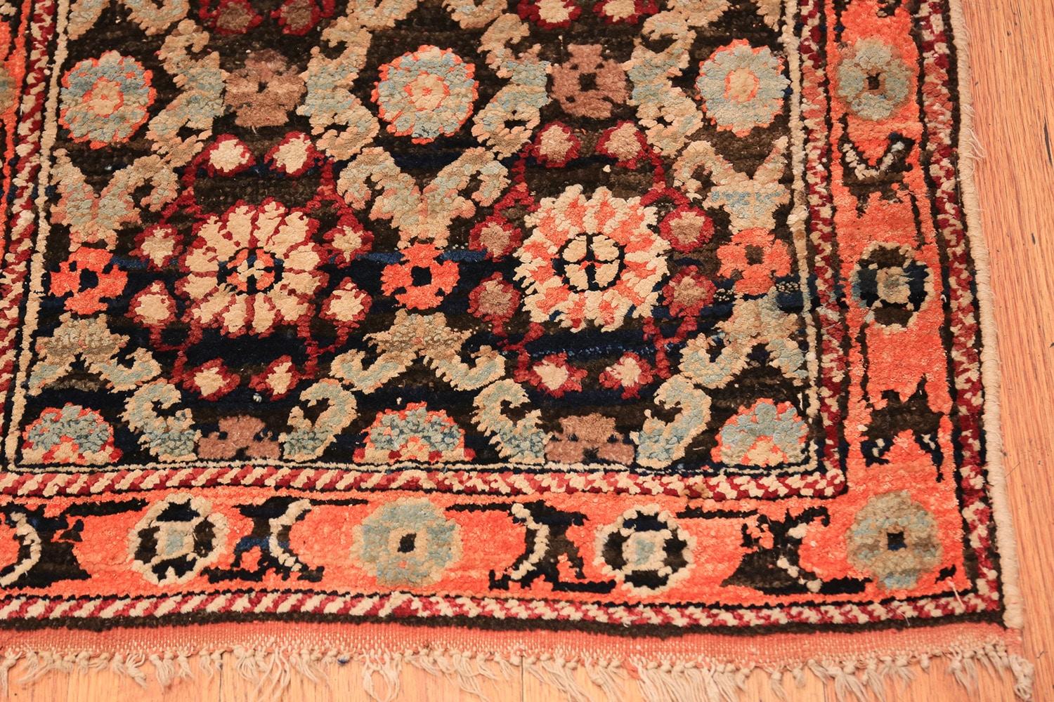 Beautiful antique small scatter size silk, wool and cotton Indian Agra rug, origin: India, circa late 19th century. Size: 2 ft 3 in x 2 ft 3 in (0.69 m x 0.69 m).

