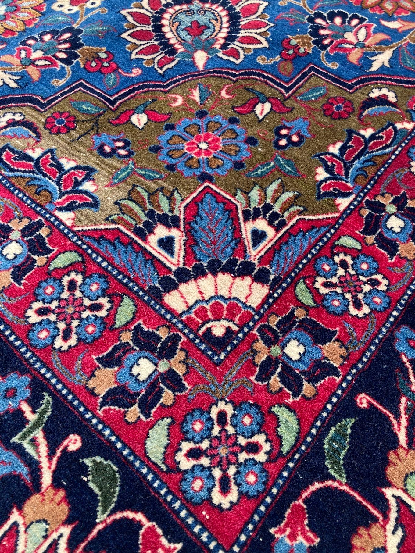 Antique Wool & Silk Isfahan Carpet 3.43m x 2.33m For Sale 6