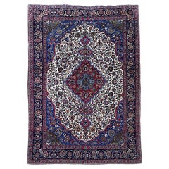 Antique Wool & Silk Isfahan Carpet 3.43m x 2.33m