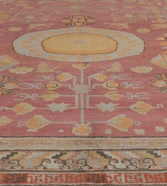 Antique Wool Traditional Khotan Rug from East Turkestan