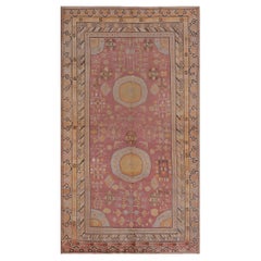 Antiker traditioneller Khotan-Teppich aus Wolle aus Ostturkestan