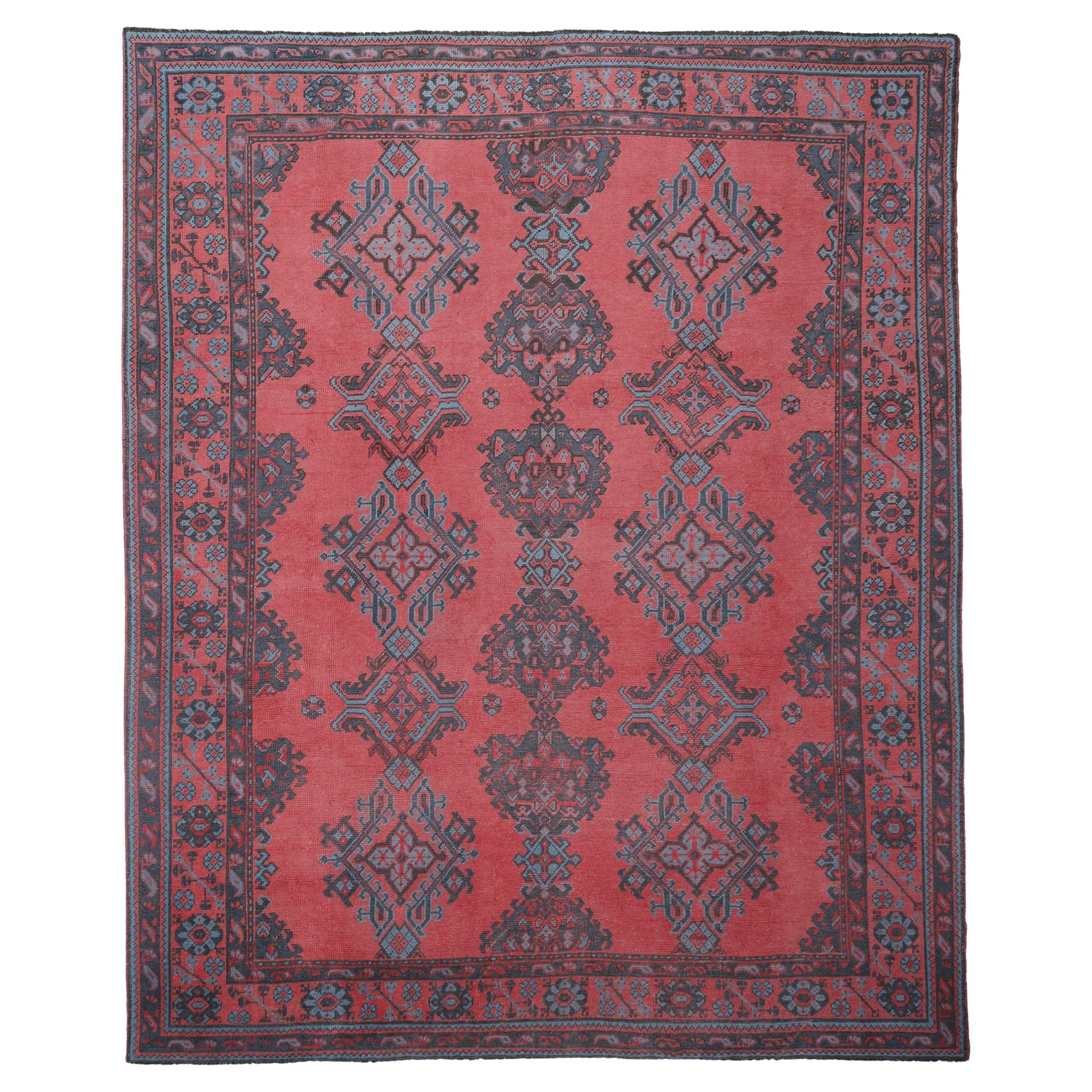 Antique Wool Ushak Carpet For Sale